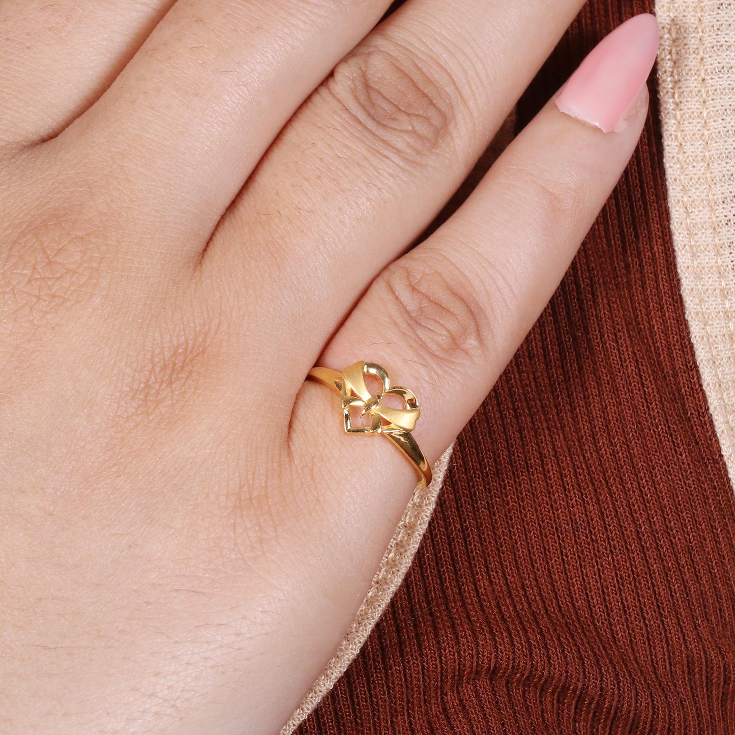 solid 22k gold ring Dainty Indian Jewelry Exclusive Authentic BIS Stamped "22k916" Jewelry, MJ0008