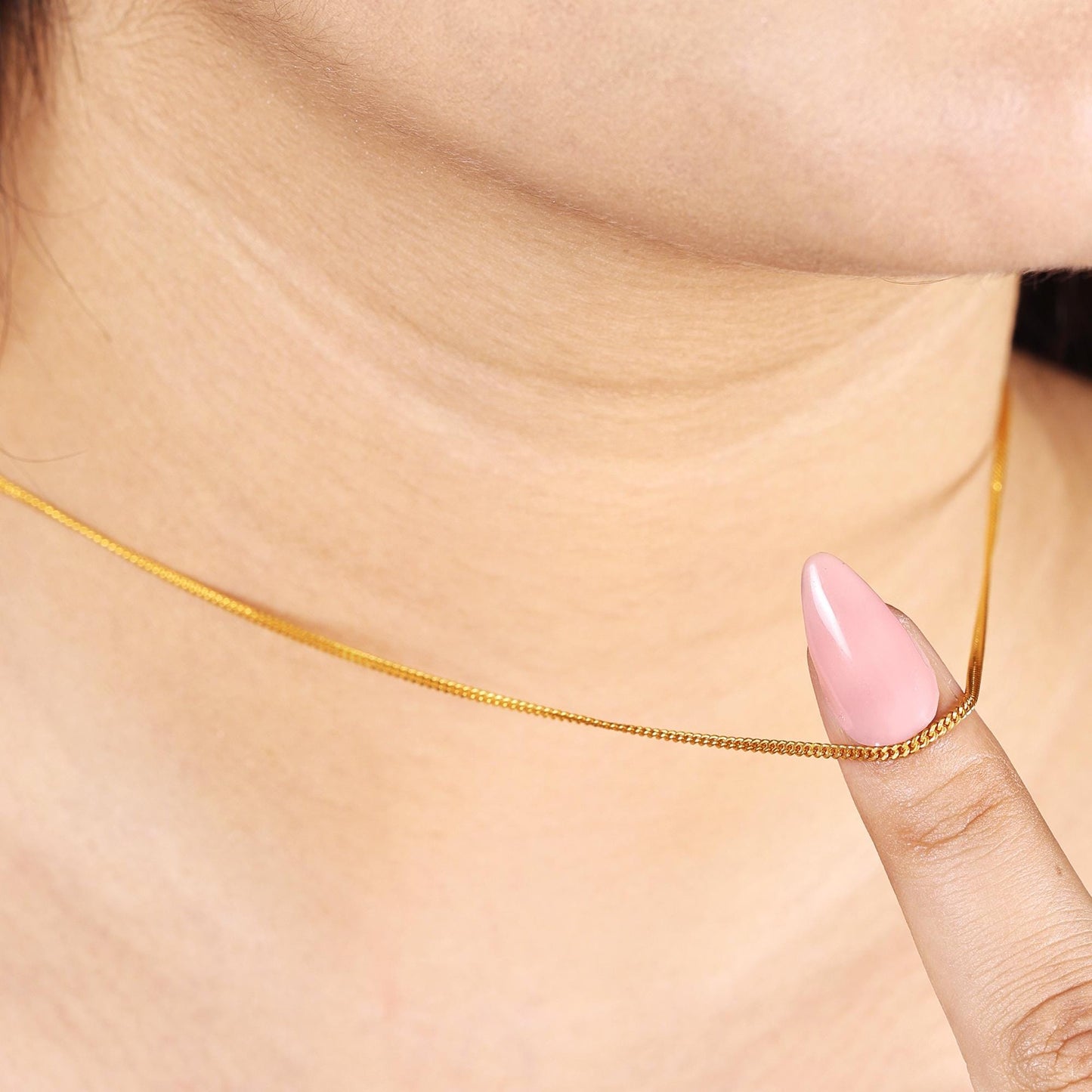 18k Gold Indian Chain, solid gold chain necklace, handcrafted chain real gold 1.25mm Handmade Gold Necklace, Everyday Elegance, MJ0081