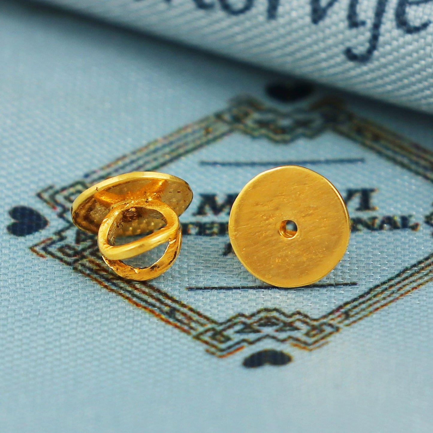 22k Gold Earring Screw Back, Secure Fastening for Earrings, for 1mm stem post, MJ0085