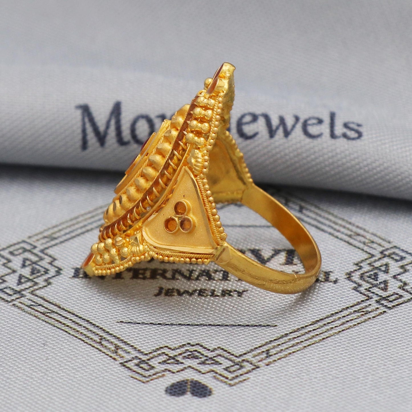 Women india style 22k Gold Ring Jewelry, 22kt Handmade Jewelry, K5553