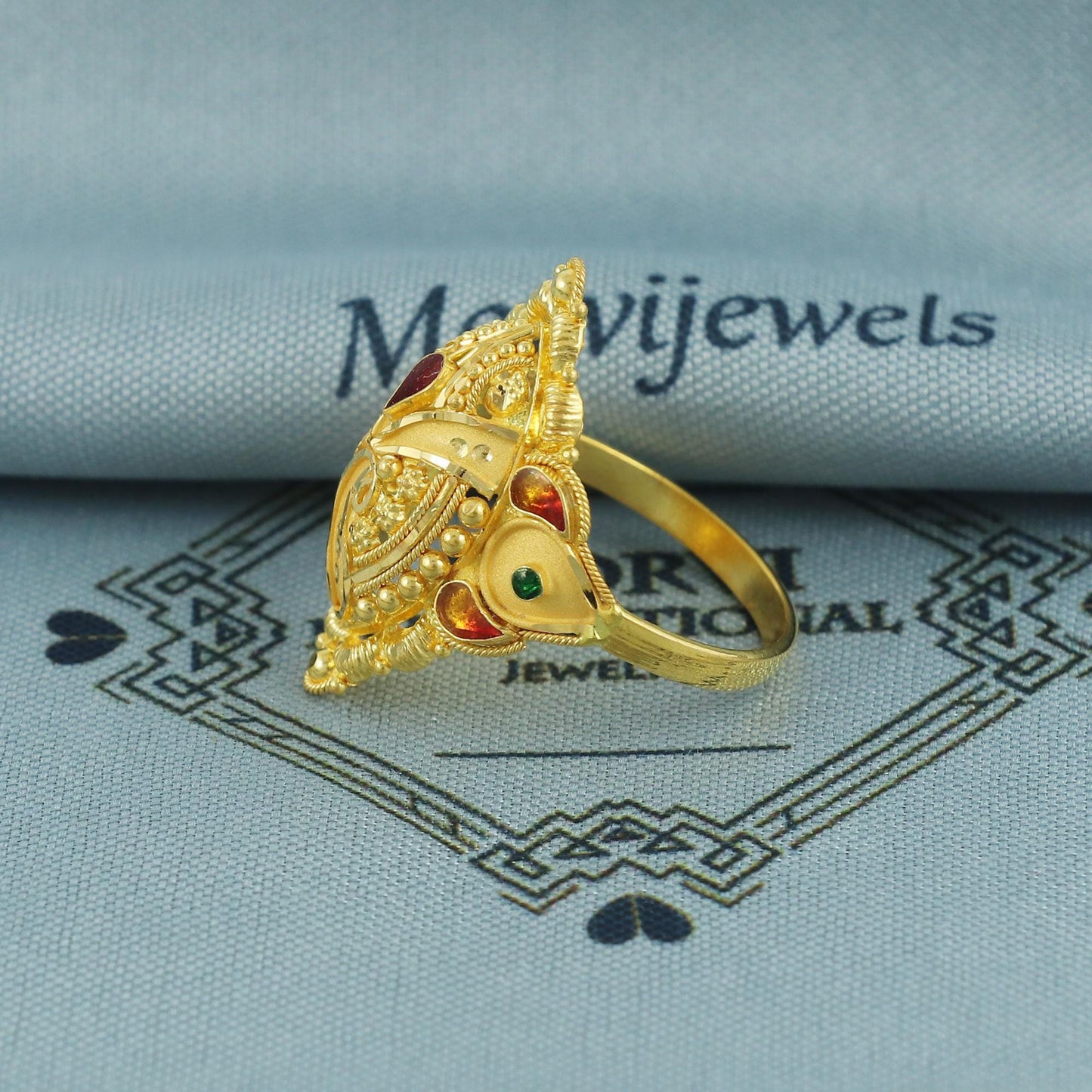 Fine Indian Art Ring, Royal Rani Design, Vintage Part Wear
