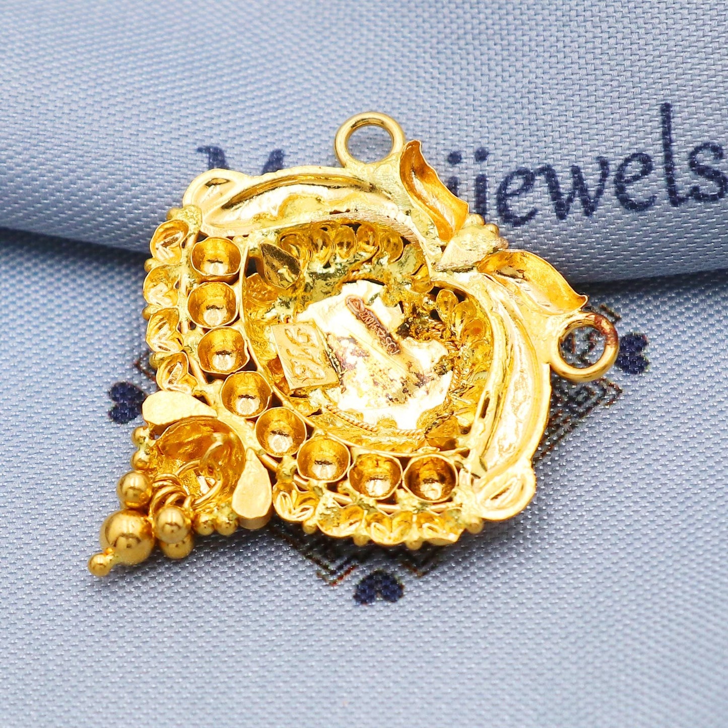 pure 22k gold pendant Indian jewelry, Handcrafted Necklace, K5695