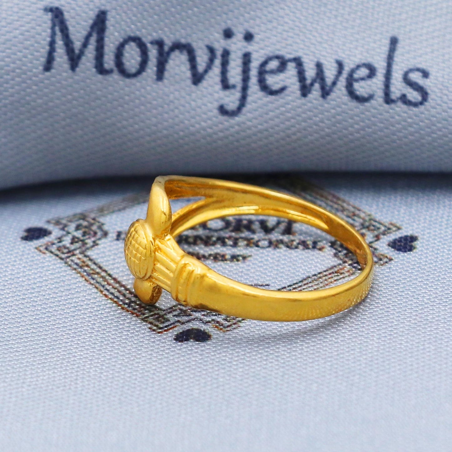 22K Gold Geometric Ring, Handcrafted Traditional Indian Jewelry, Daily Wear Gold Band, Unique Patterned Gold Ring