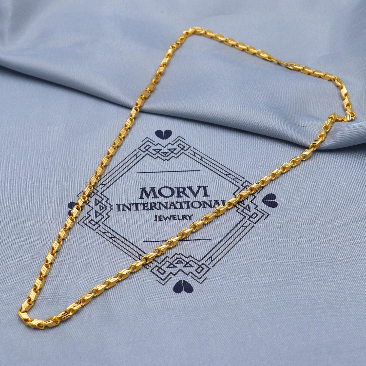 Solid 22k Gold Chain Franco Handmade Necklace Jewelry, 4 mm gold chain, K5861