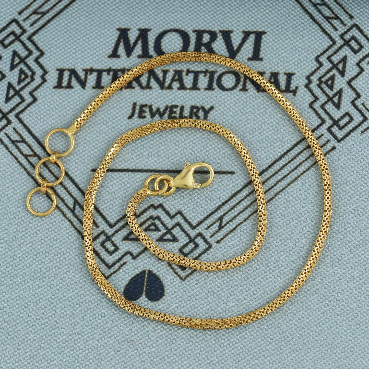 bracelet in 22k solid gold, Indian Handmade Pure Gold Jewelry, Women box chain link bracelet with adjustable hoops, K5877