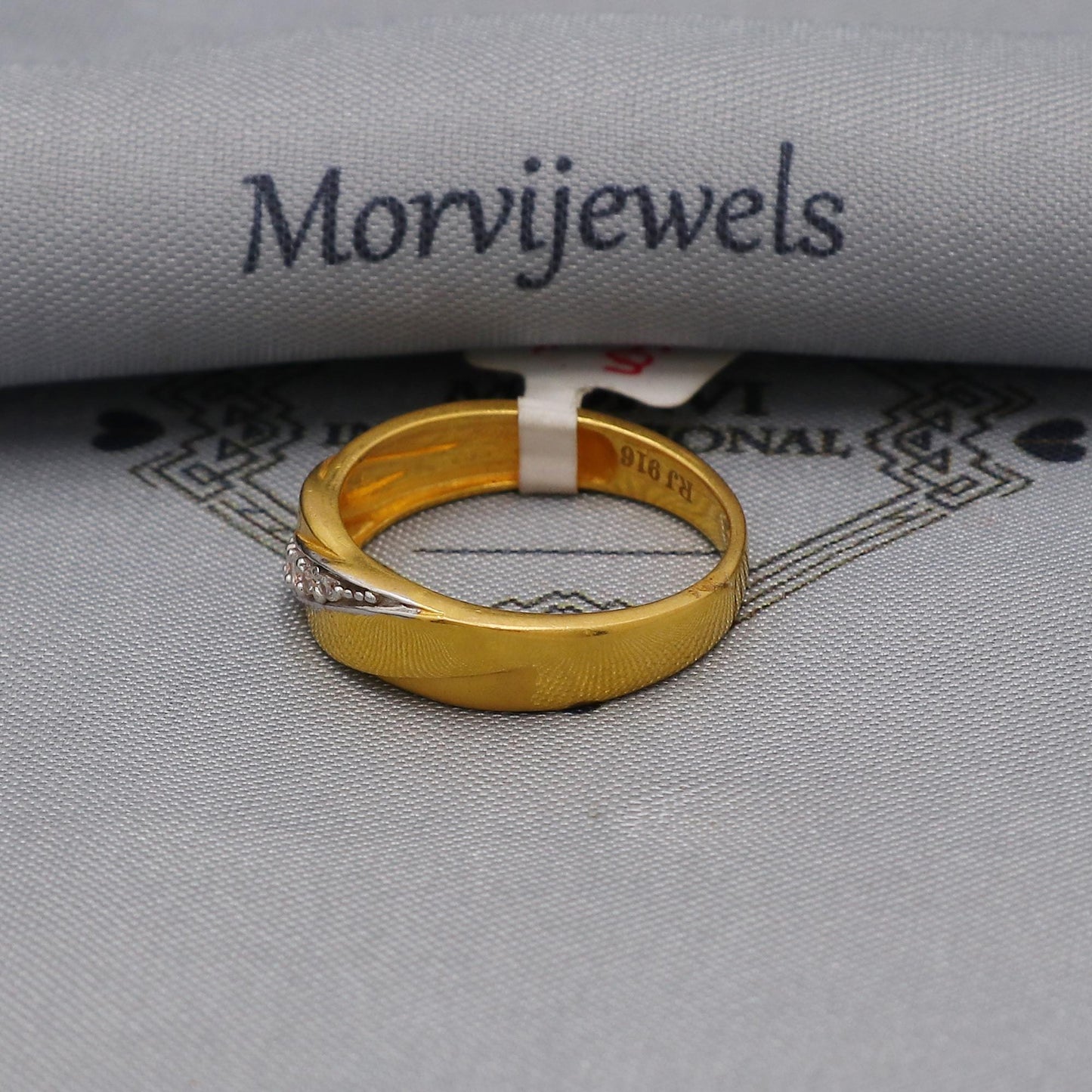 zircon stone ring Handmade 22k Gold Ring Indian Jewelry, K6016
