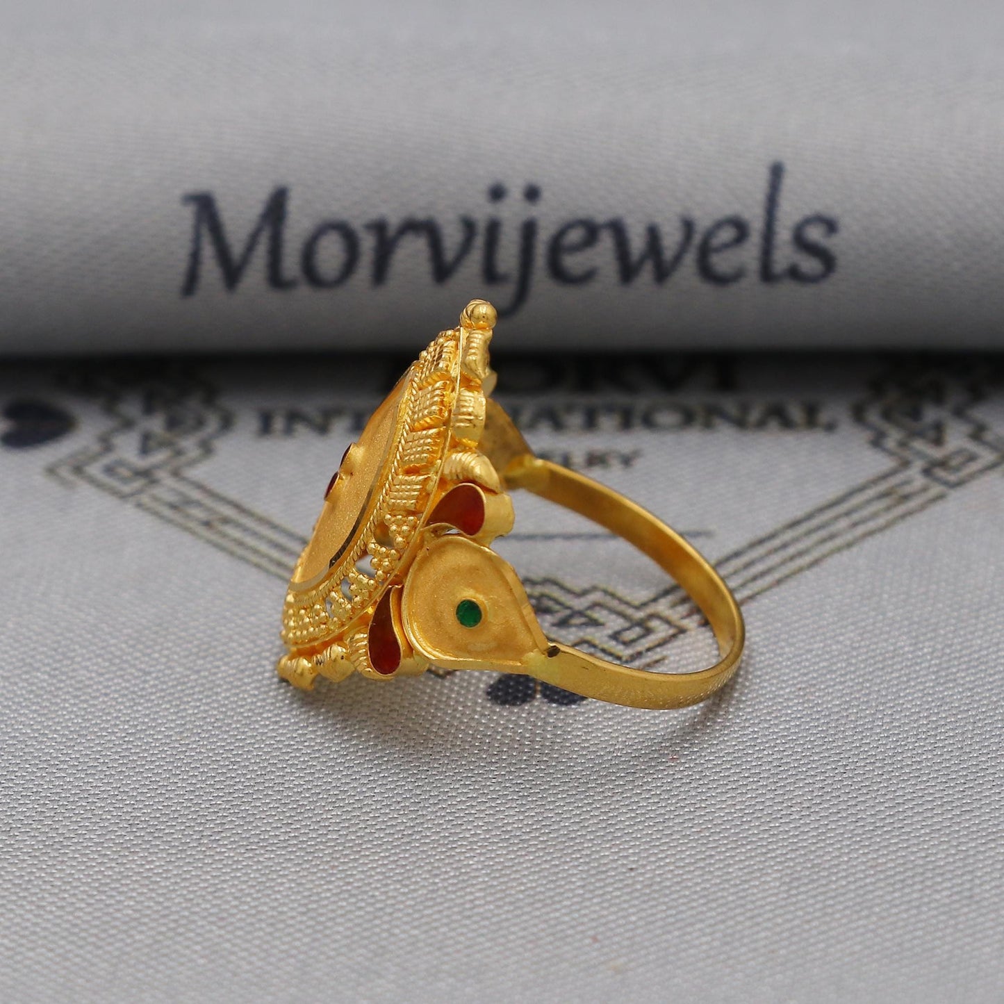 22k Gold Gold Ring, Vintage Designer Solid Gold 22k Ring, Rajasthani Indian Jewelry, Beautiful Women Gold Handmade Ring Jewelry, K6126