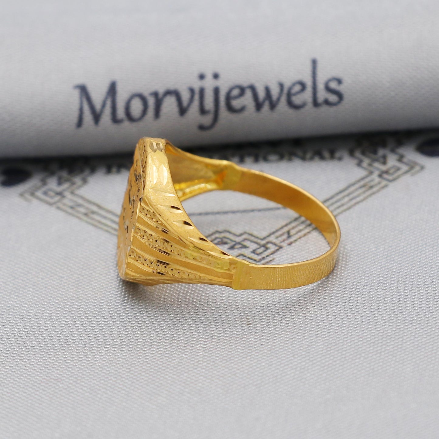 Engraved 22k Gold Handmade Ring Jewelry, K6161