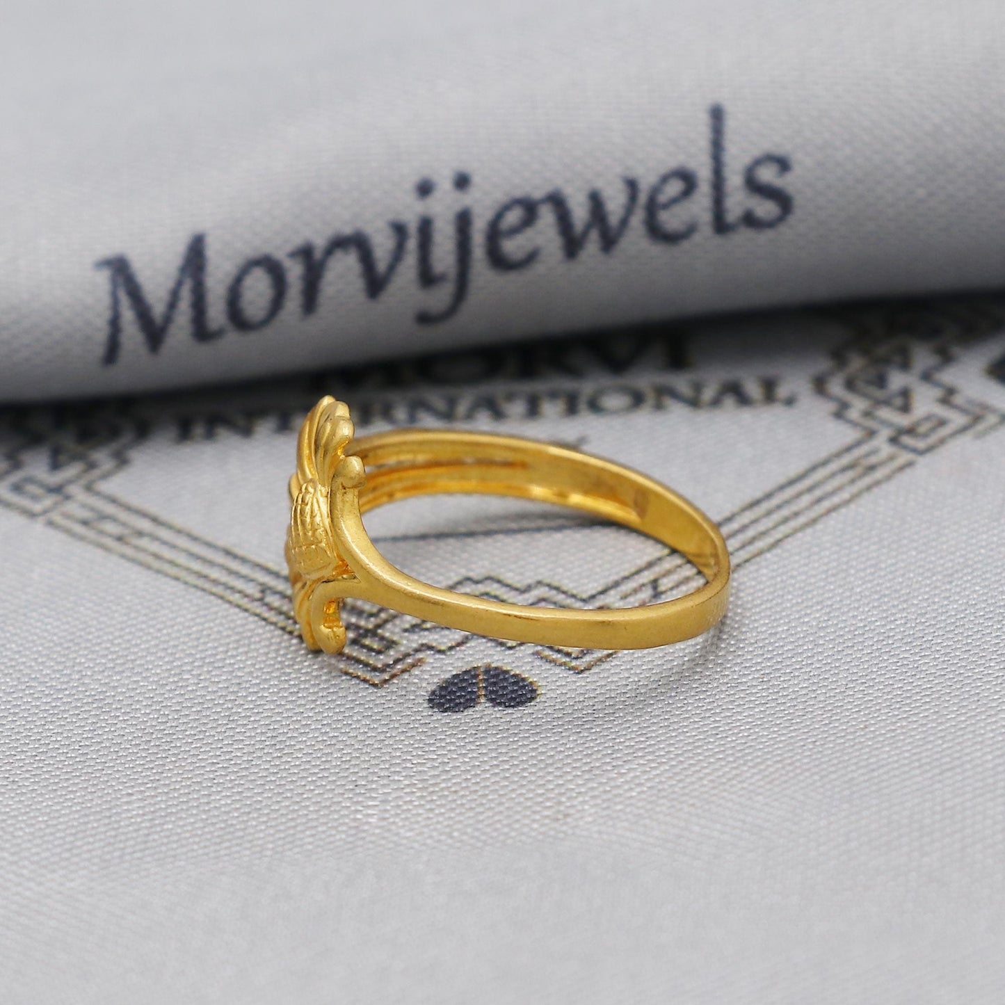22kt 22k Solid Yellow Gold Handmade Flower Ring Jewelry, K6207