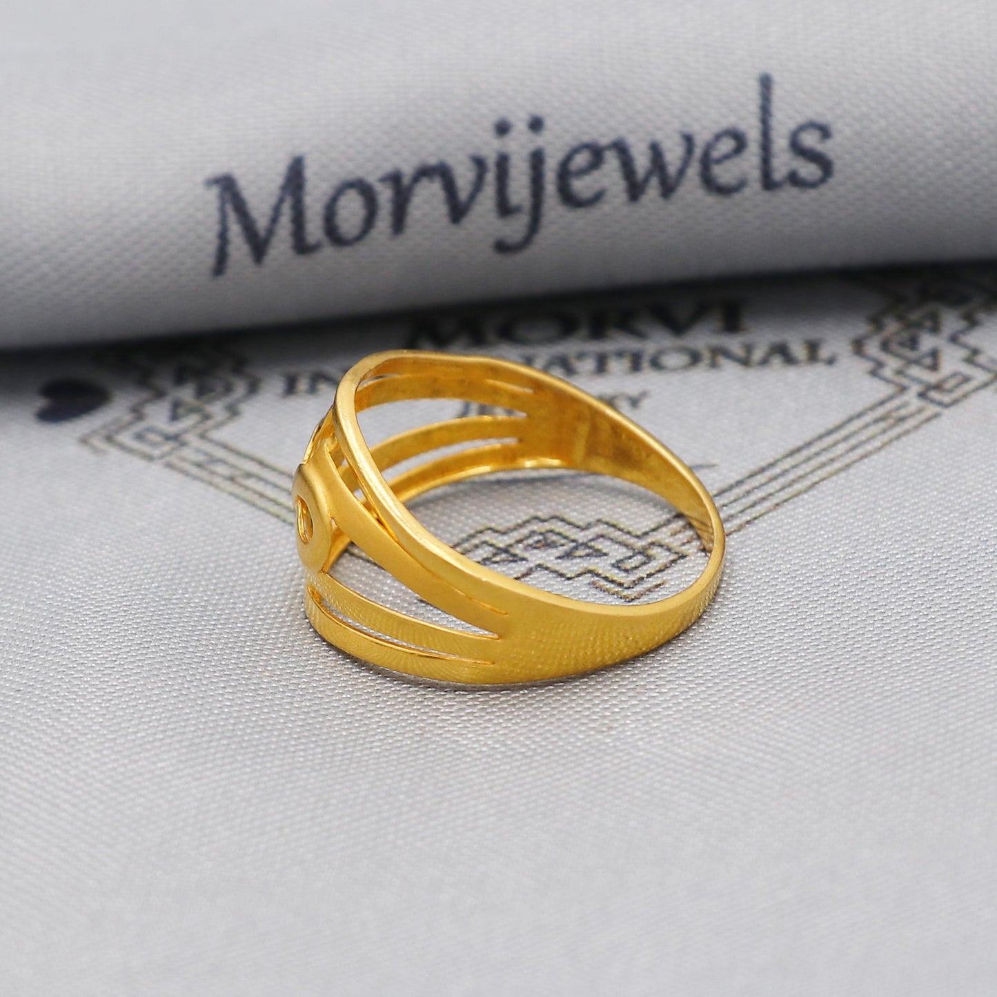 22k 22kt Solid Yellow Gold Handmade Infinity Design Ring Jewelry, K6217