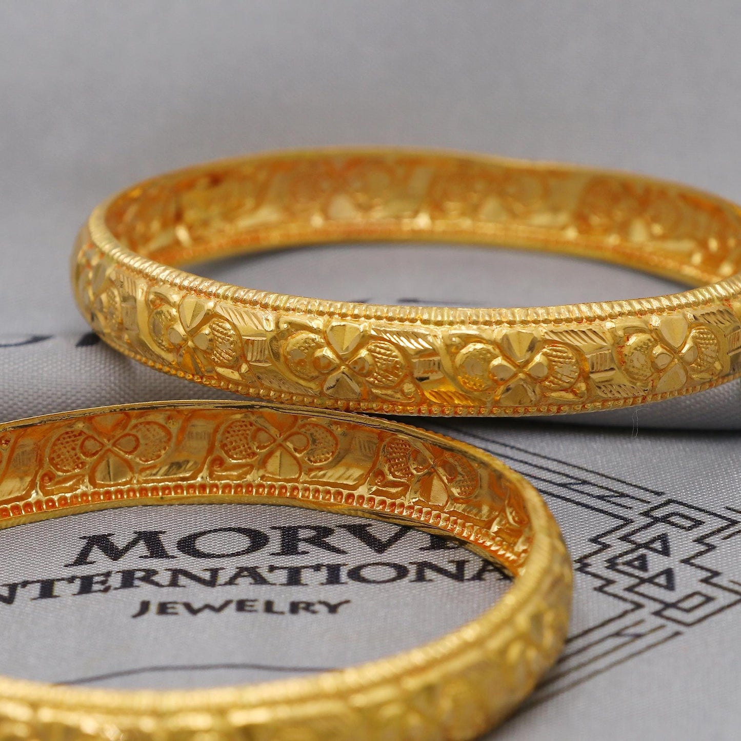 Pure 22k Gold Bangles Indian Handmade vintage design, Traditional Rajasthan India, Bangle Bracelet Wedding women Jewelry, inner wax lakh