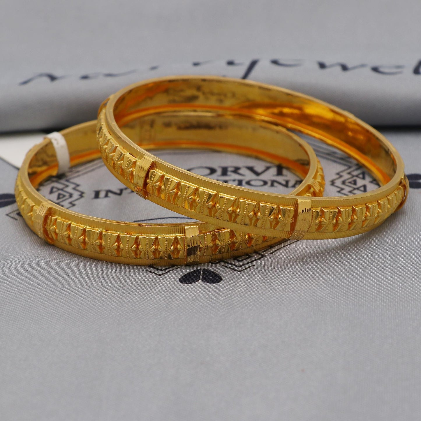 Pure 22k Gold Bangles Indian Handmade vintage design, Traditional Rajasthan India, Bangle Bracelet Wedding women Jewelry, K6256