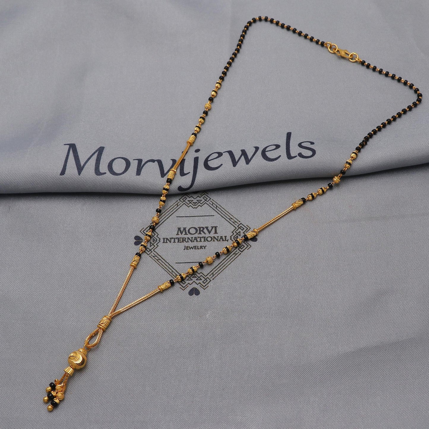 22kt 22k gold chain mangalsutra gold and black beaded chain necklace, Wife Necklace Jewelry, Mangal Sutra Gifts for Wife, K6496