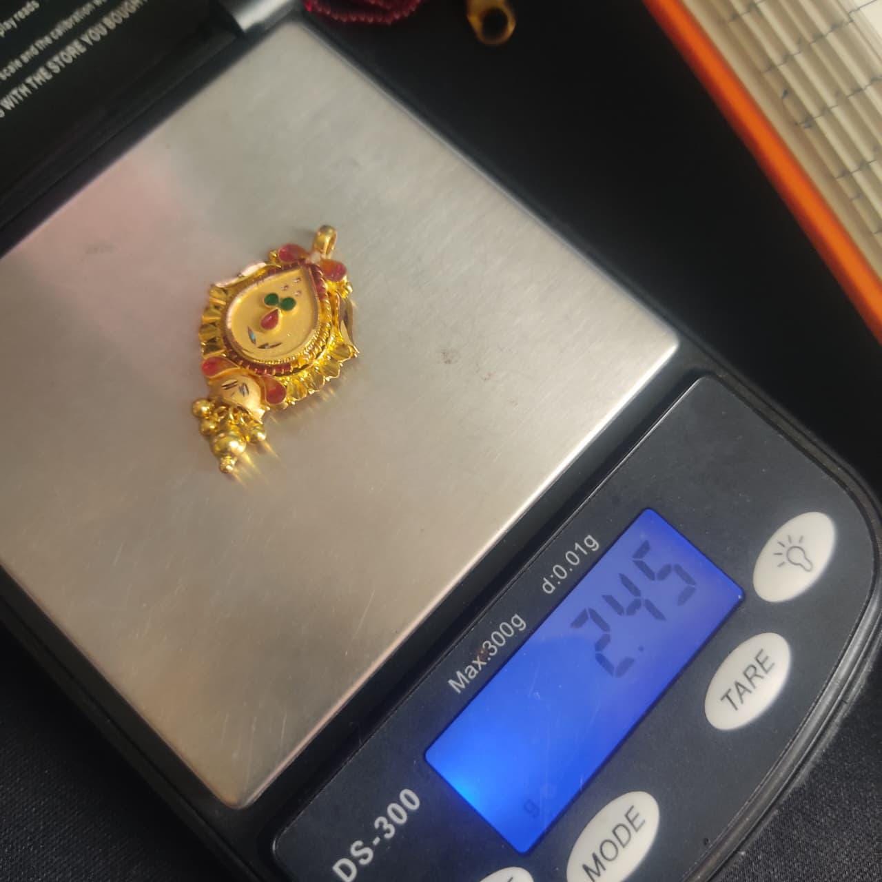 Locket 22k Yellow Gold Pendant Necklace Handmade Indian Handmade Vintage Antique Design Jewelry, K6710