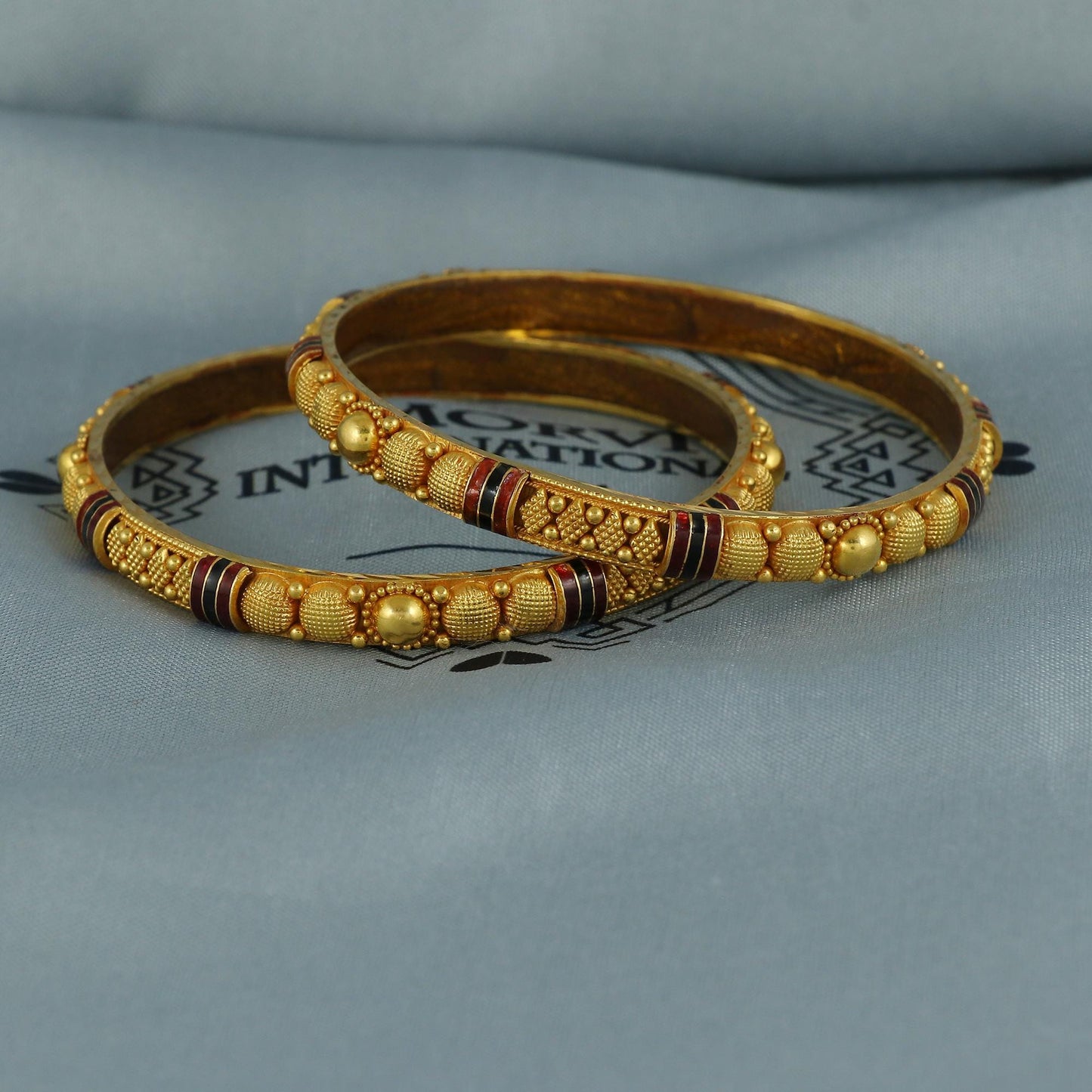 18K Solid Gold Bangle Bracelet Chunky, Minimalist 90s Style, Pure Delicate 18k Gold Bangles Indian Handmade light weight, wax filled