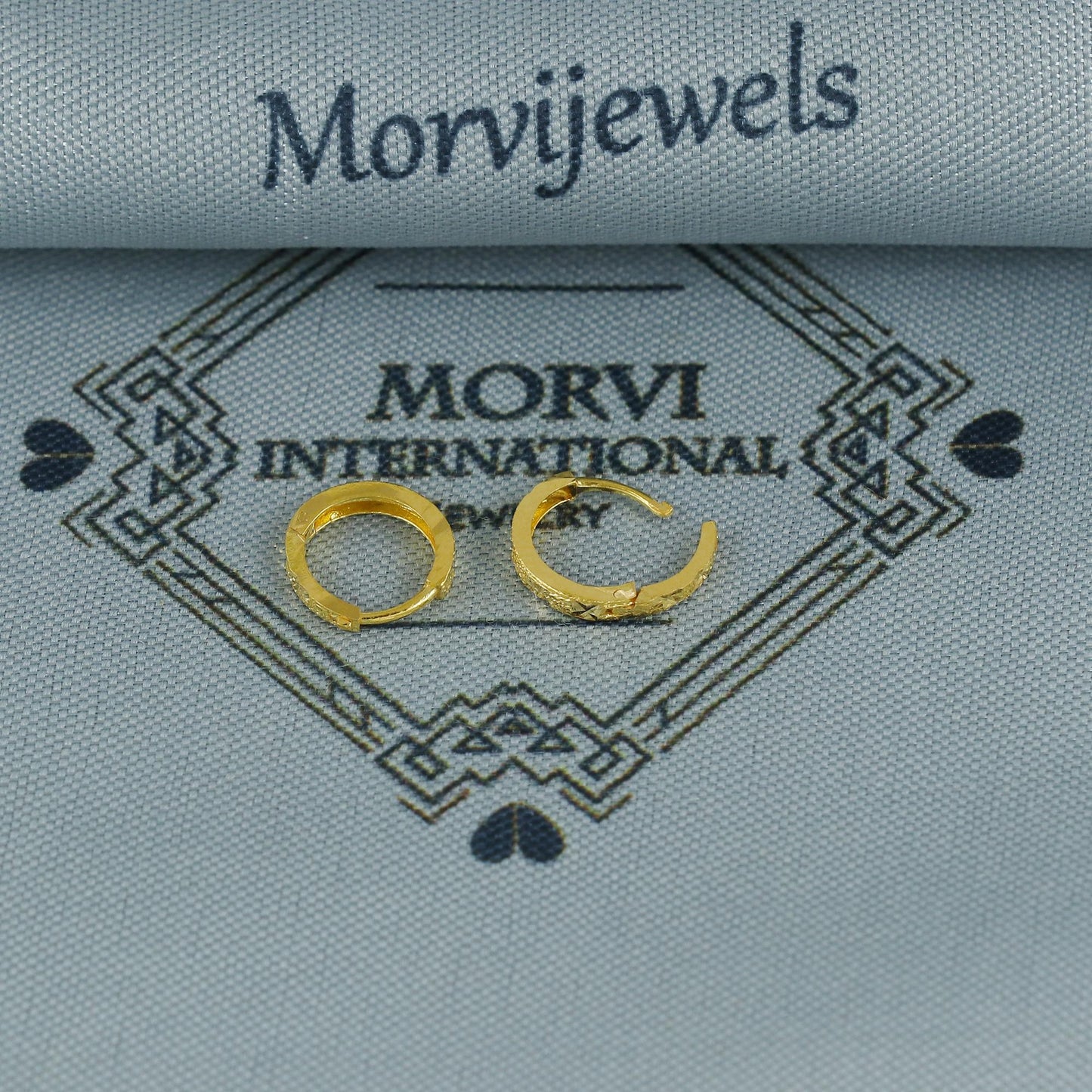 18k 20k Yellow Gold Prism Cut Hoop Bali Women Cartilage or Baby Earrings Small, Handmade Yellow gold earrings, gift, Real gold earrings