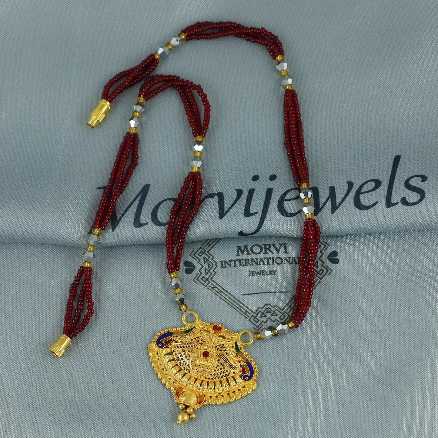Pure 22k Gold Pendant Handmade Indian Jewelry, Traditional Indian Gold Jewelry, vintage antique design