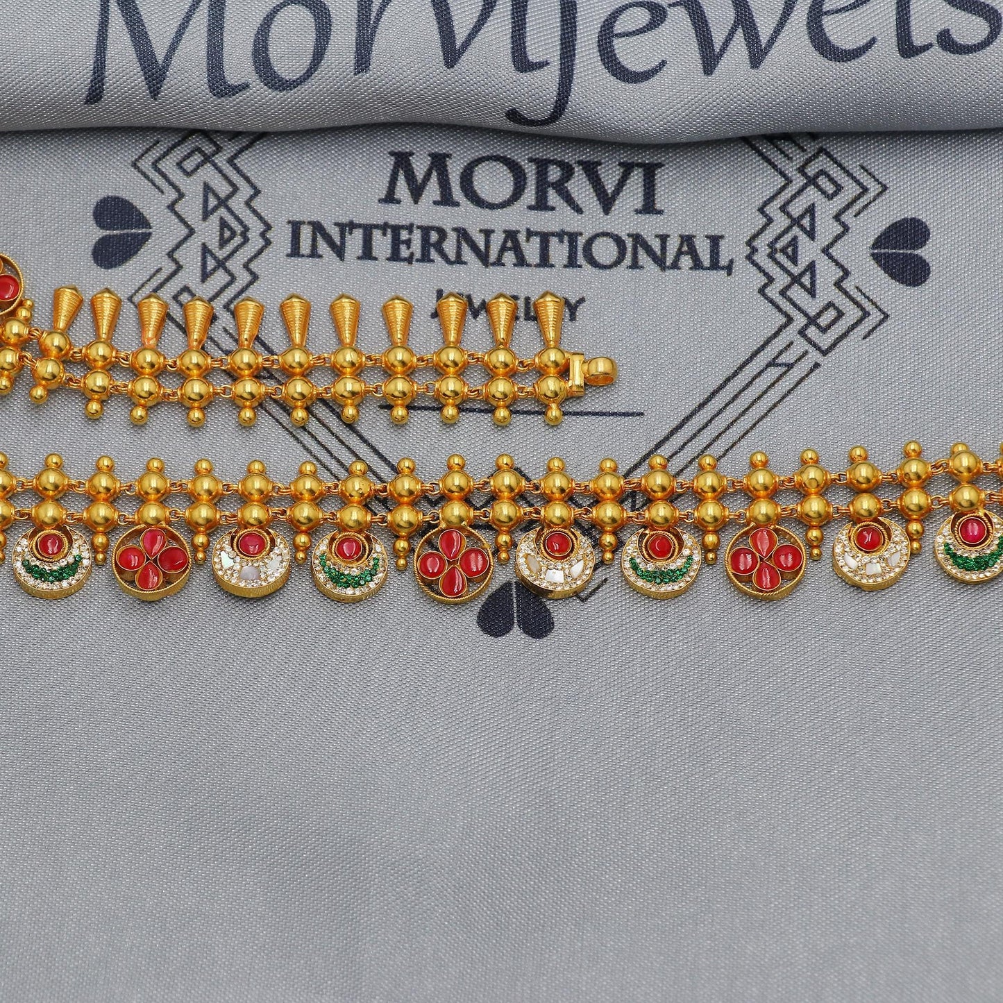 22k Yellow Gold Necklace, Indian Gold Necklace Jewelry, Bridal Gold Necklace, Traditional Rajasthani Pure Gold Handmade design, K6877