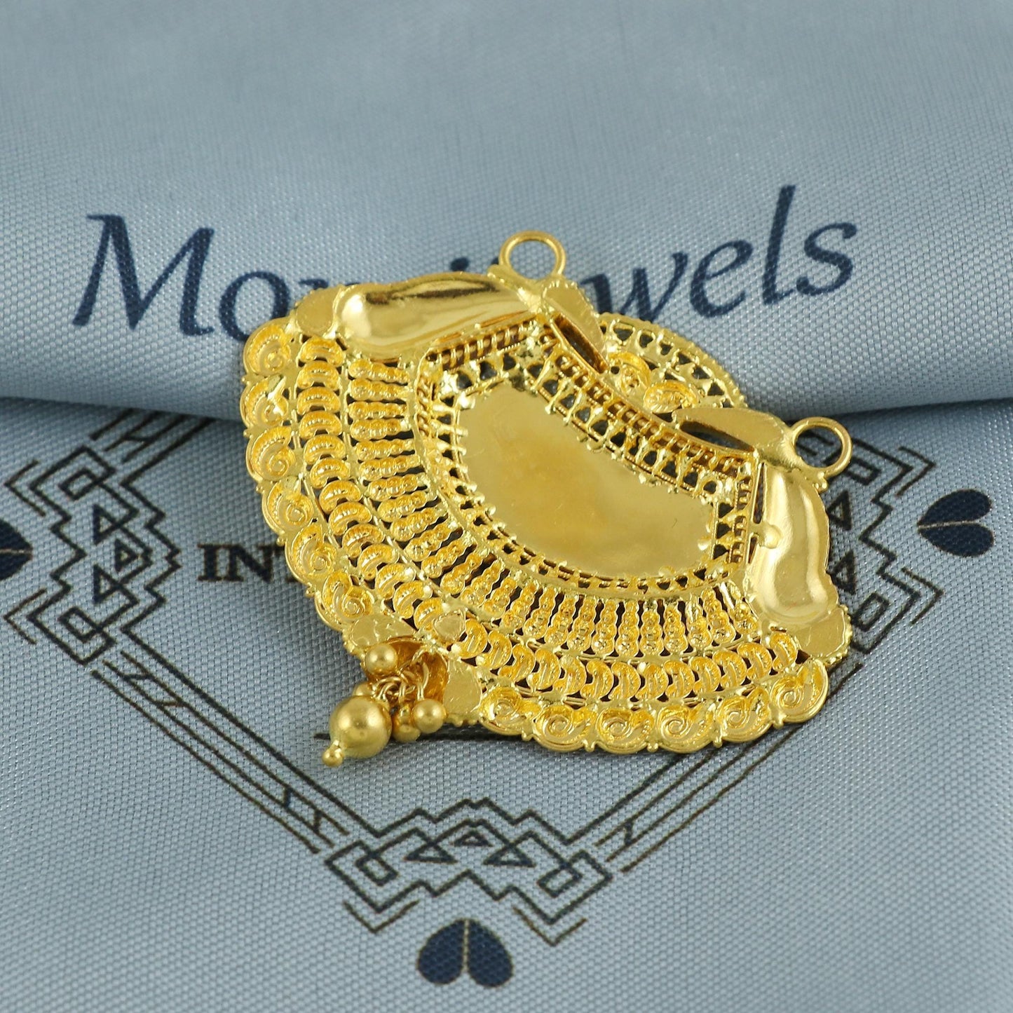 22k Yellow Gold Mangalsutra Pendant Necklace Handmade Indian Handmade Vintage Antique Design Jewelry, K6899