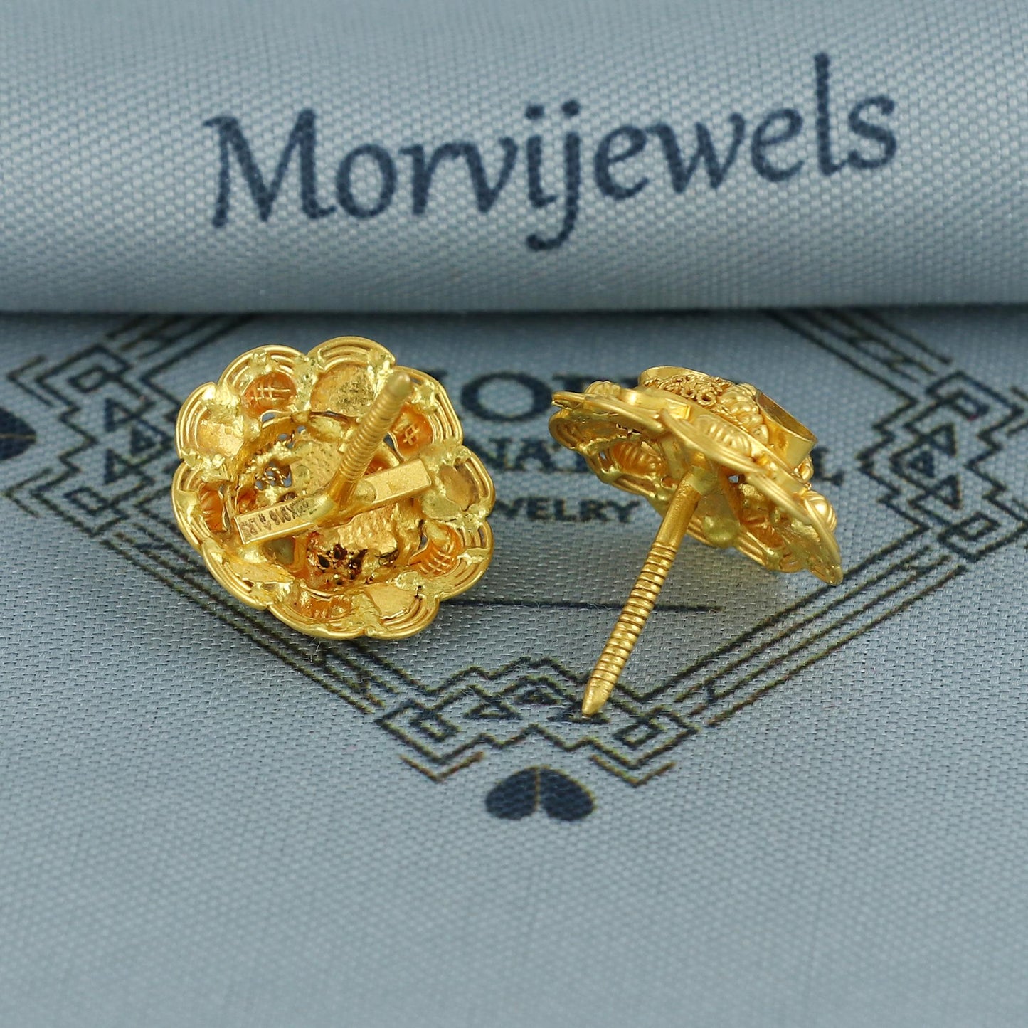 22k yellow gold earrings tops stud earrings, MJ0134