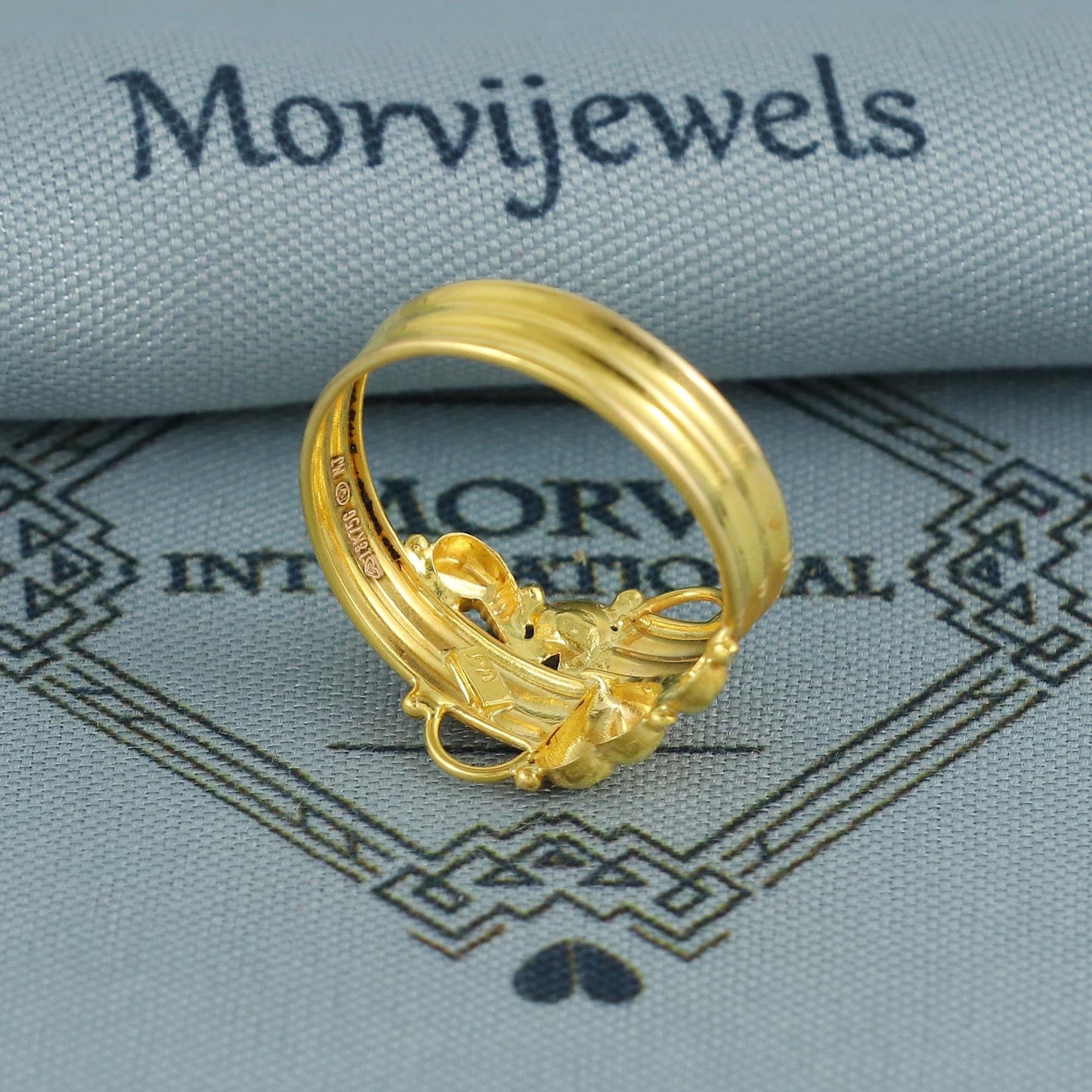 Dainty 22k Gold Ring Indian Jewelry, MJ0135