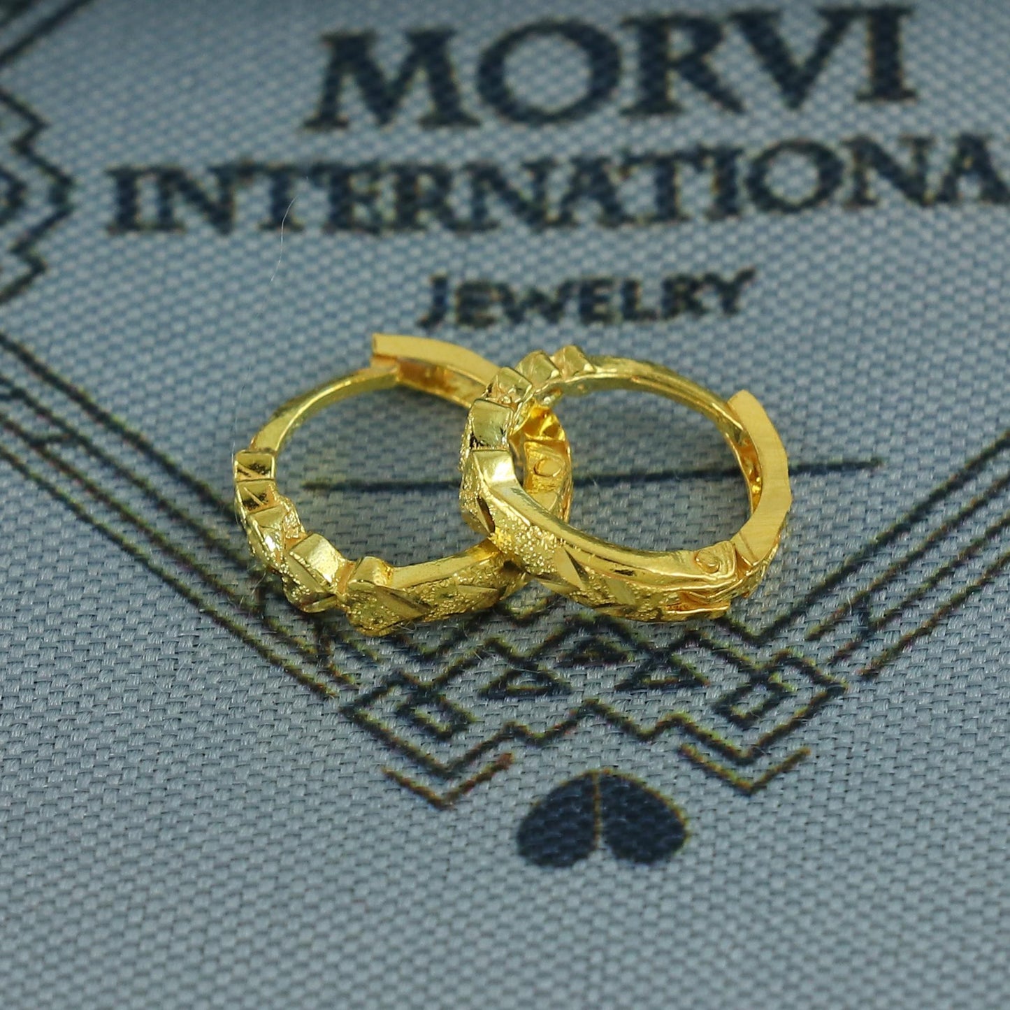 20k Yellow Gold Heart Design Hoop Bali Women Cartilage or Baby Earrings Small, Handmade Yellow gold earrings, gift, Real gold earrings