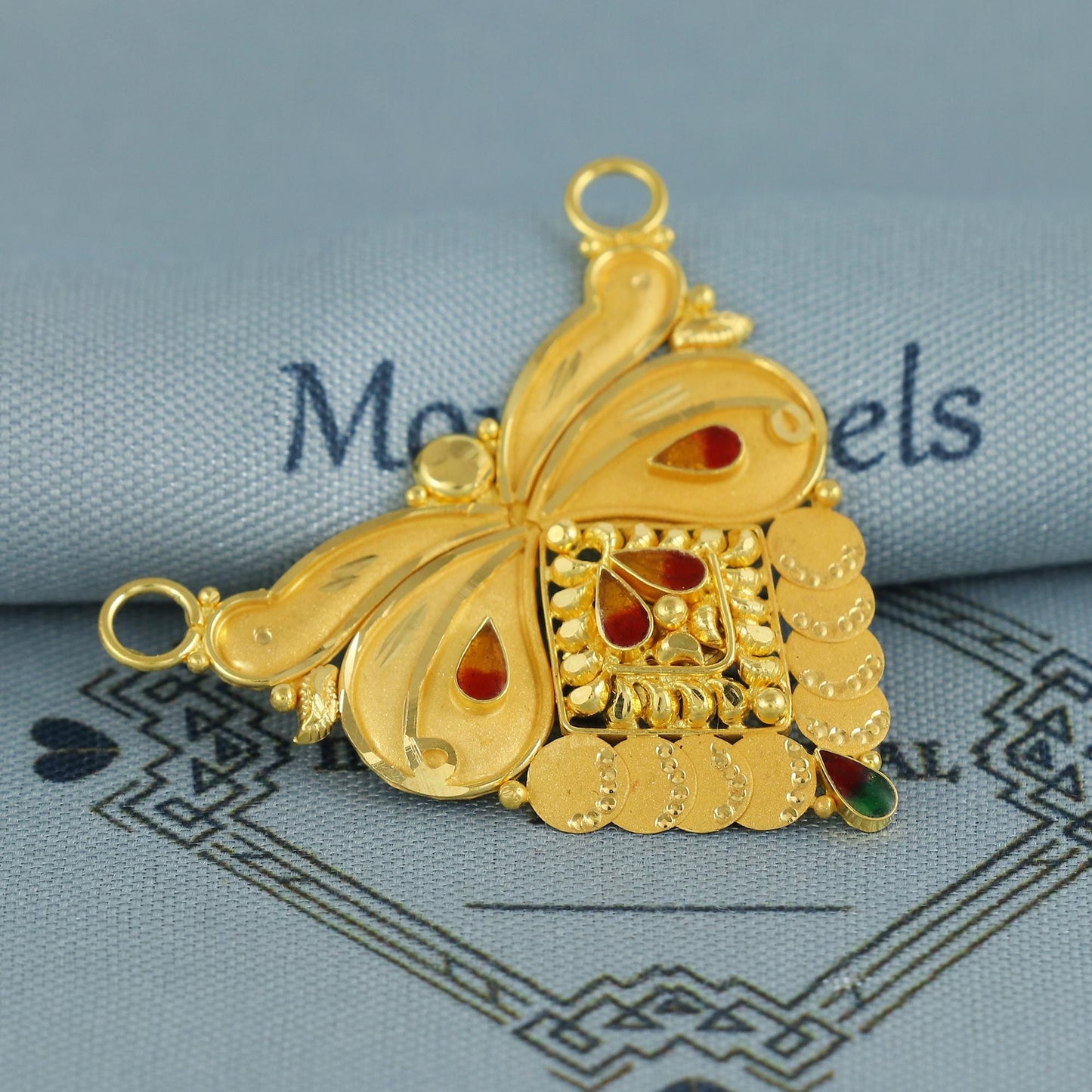22k Yellow Gold Mangalsutra Pendant Necklace Handmade Indian Handmade Vintage Antique Design Jewelry, K6971