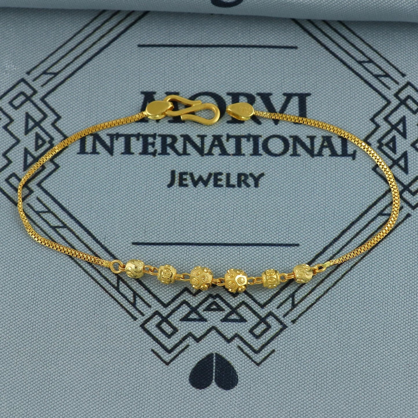 22k gold bracelet chain, Diamond Cut Beads style 22k gold bracelet handmade women gold bracelet jewelry, MJ0144