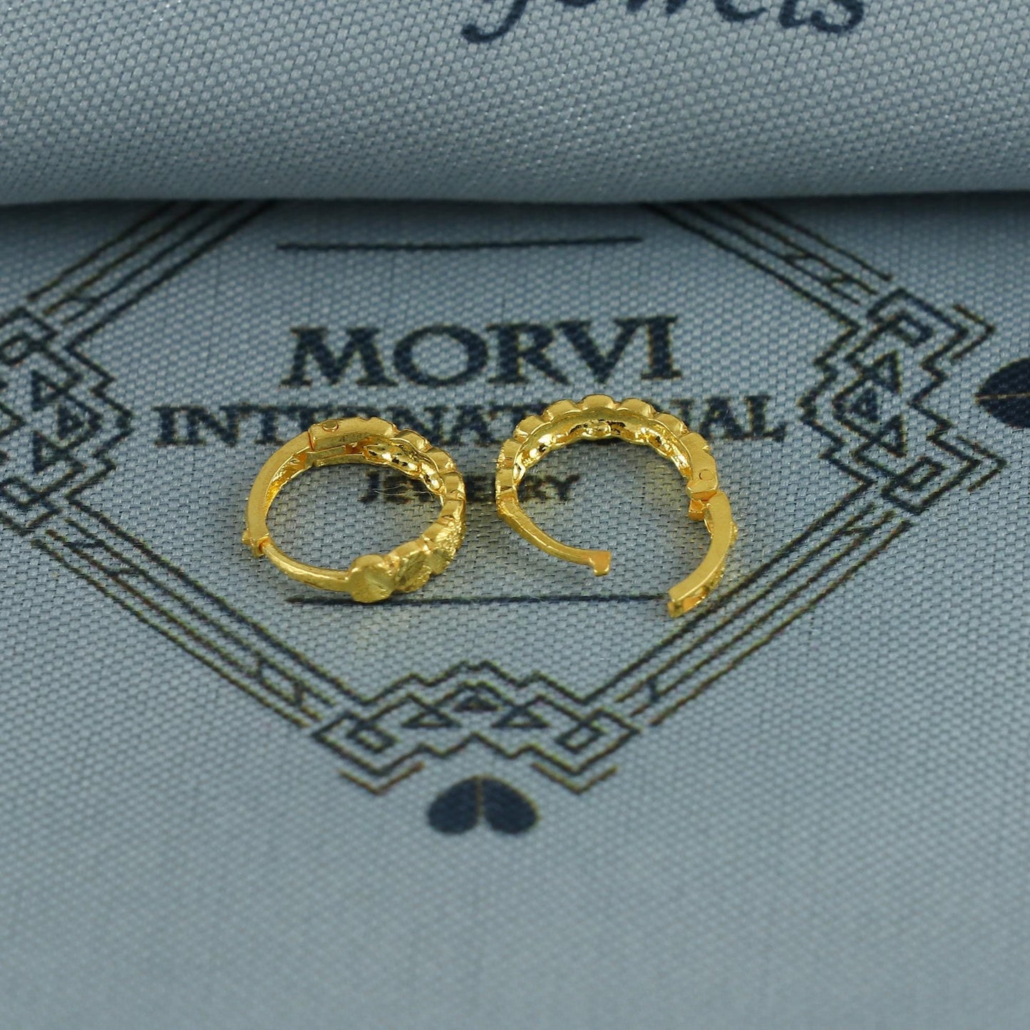 20k Yellow Gold Diamond Cut Hoop Bali Women Cartilage or Baby Earrings Small, Handmade Yellow gold earrings, gift, Real gold earrings, K6952