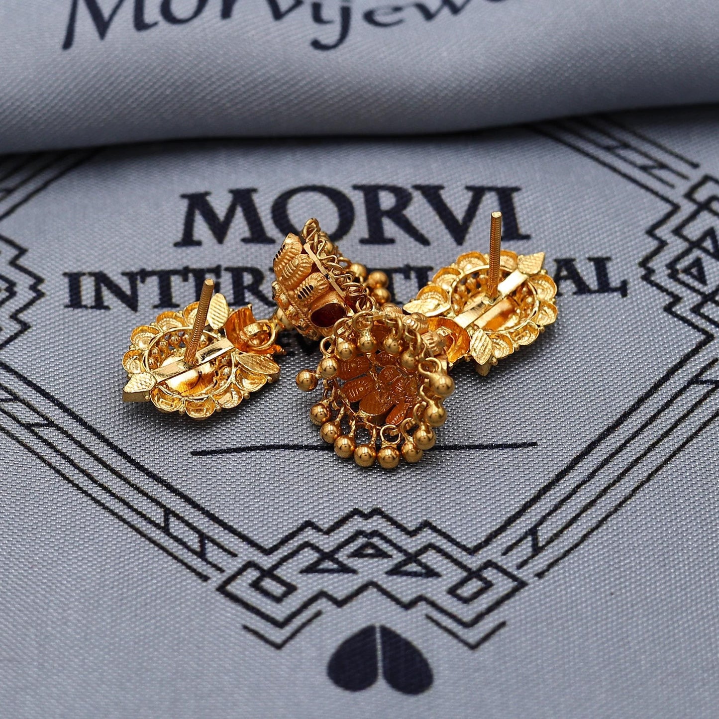 22k Gold Earrings Jhumki Jhumka indian wedding women jewelry, K6984
