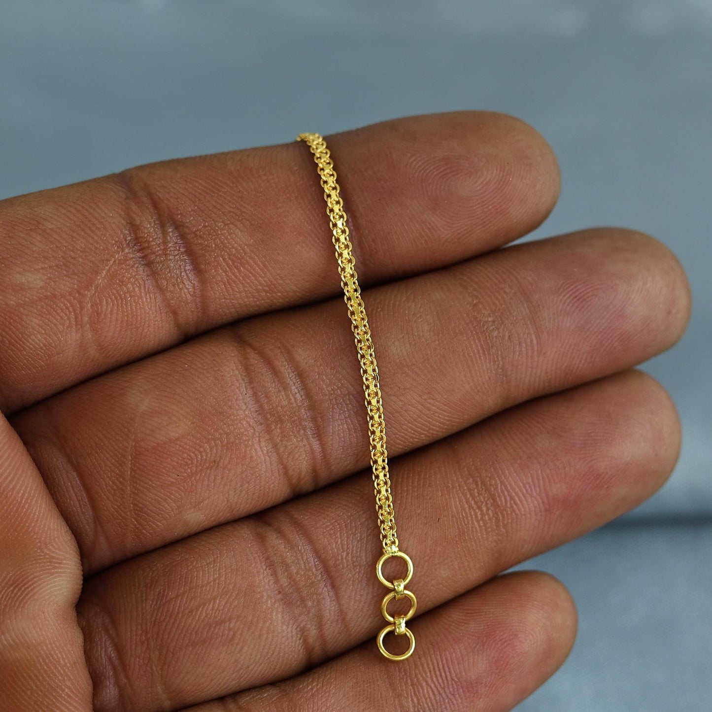 Handmade 22k Gold Ear Chain, Kaan chain,Kanoti, Indian Jewelry, 5 Inch Long, Elegant Design with Adjustable Fit, K7015