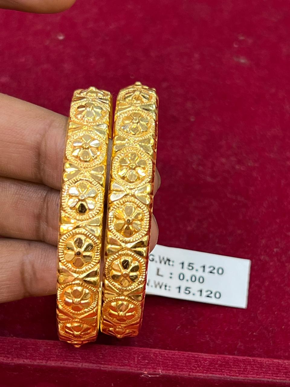 Pure 22k Gold Bangles Indian Handmade, Traditional Rajasthan India