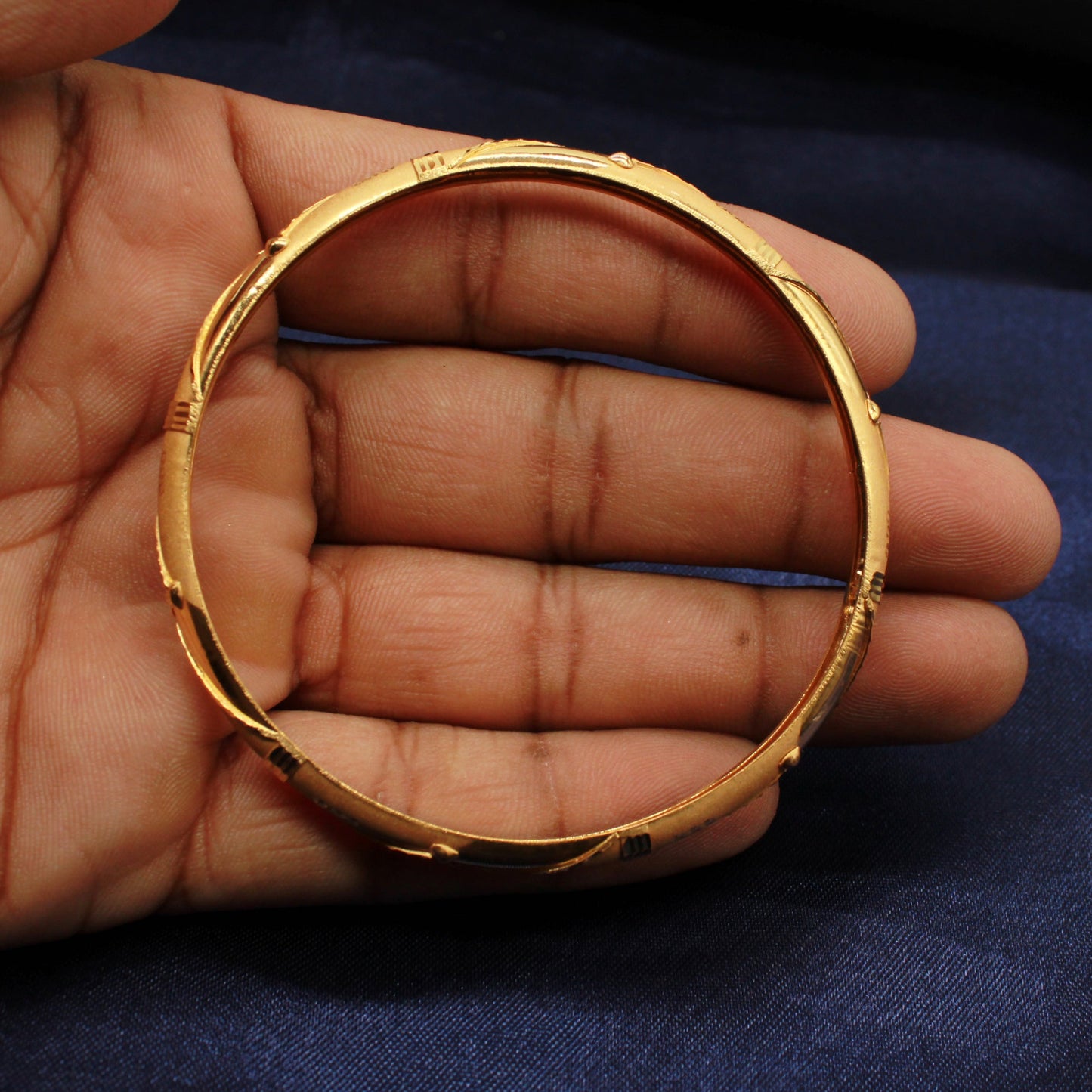Pure 22k Gold Bangles Indian Handmade vintage design, Single Bangle, Wax inside, Traditional Rajasthan India , Bracelet Wedding Jewelry