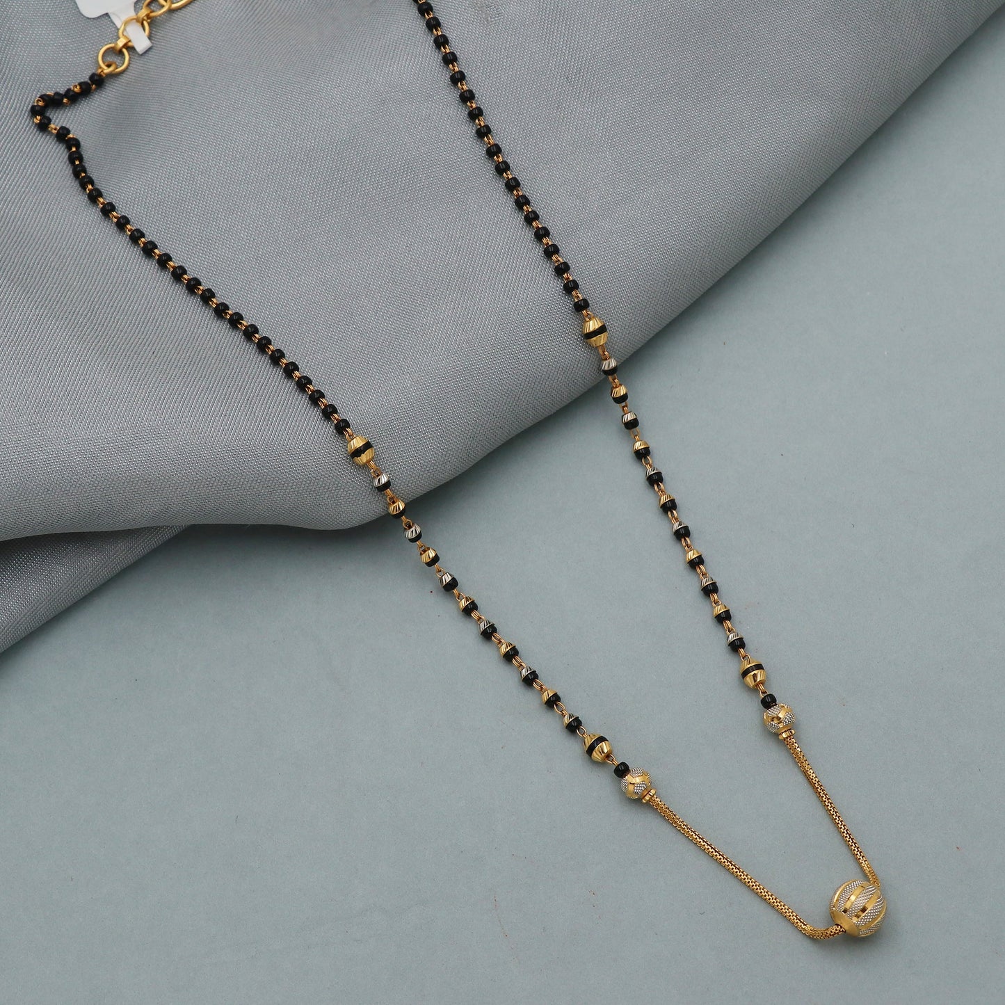22k Gold Chain mangalsutra chain, Indian wife chain, Black Beads Chain Necklace Jewelry for Gift