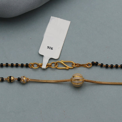 22k Gold Chain mangalsutra chain, Indian wife chain, Black Beads Chain Necklace Jewelry for Gift