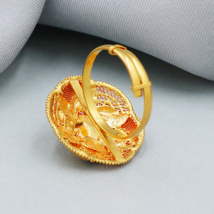 Women 22k Gold Ring, Solid Yellow Gold 22k Ring, Rajasthani Indian Jewelry