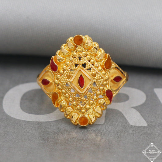 22k Gold Ring Jewelry, Handmade Indian Vintage and antique design, Pure Gold Ring, All Size, K5013