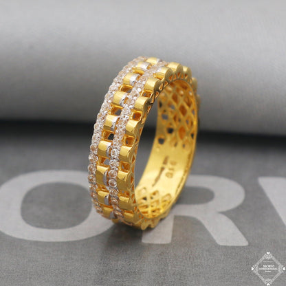 22k Gold Ring Jewelry, Handmade Indian Zircon Ring, Band Gold Ring, K5014