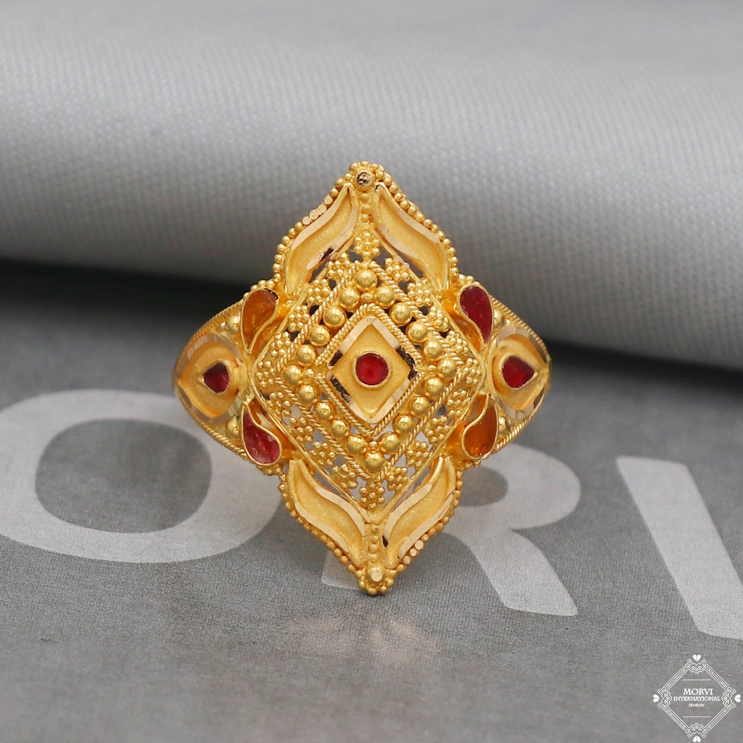 22k Gold Ring Jewelry, Handmade Indian Vintage and antique design, Pure Gold Ring, All Size, K5016