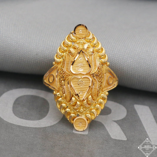 Pure 22k Yellow Gold Ring Jewelry, Handmade Indian Vintage and antique design, Pure Gold Ring, All Size, K5019