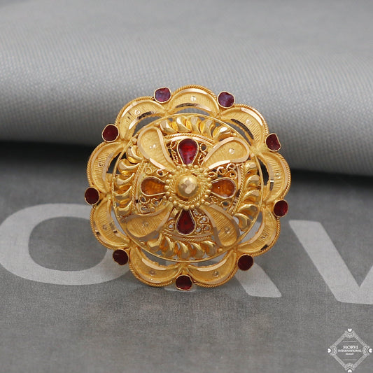 Pure 22k Yellow Gold Ring Jewelry, Handmade Indian Vintage and antique design, Pure Gold Ring, All Size, K5020
