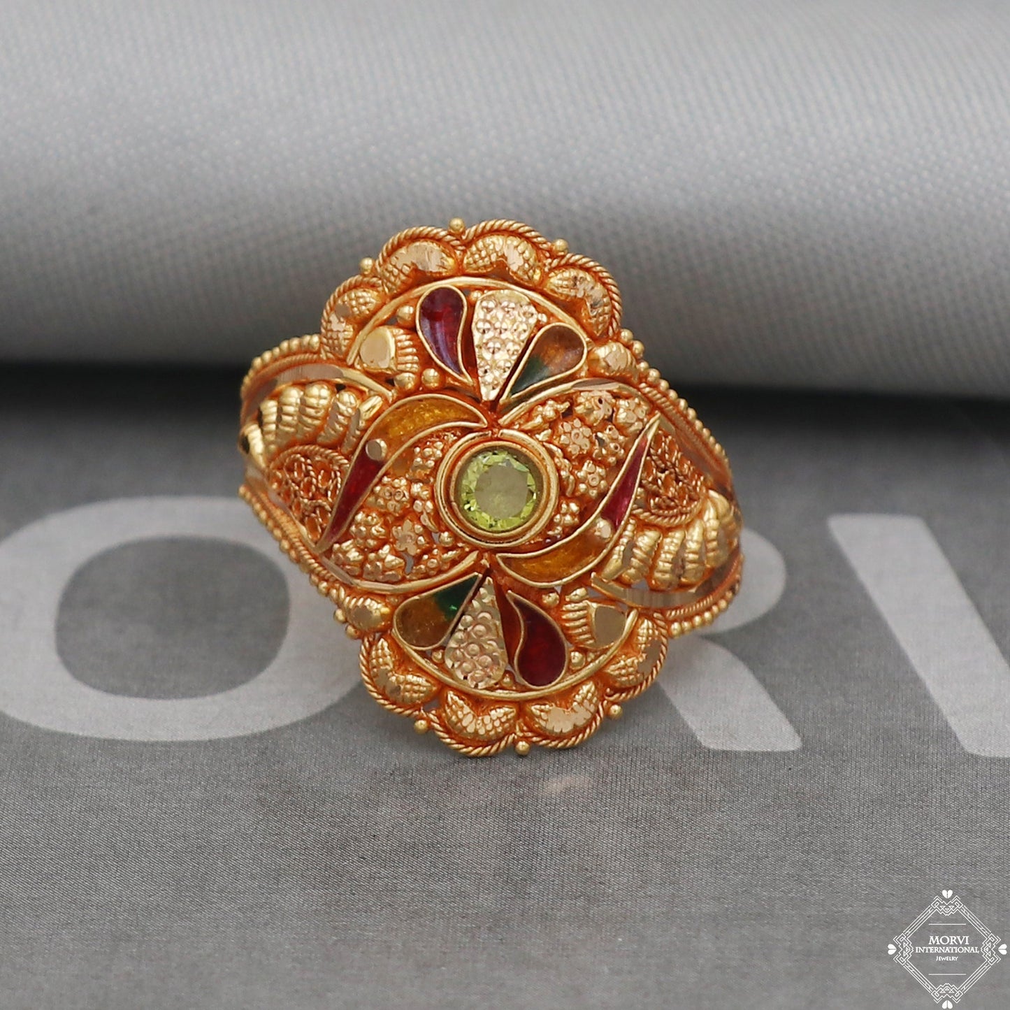 Pure 22k Yellow Gold Ring Jewelry, Handmade Indian Vintage and antique design, Pure Gold Ring, All Size, K5025
