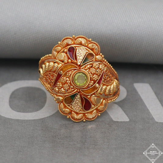 Pure 22k Yellow Gold Ring Jewelry, Handmade Indian Vintage and antique design, Pure Gold Ring, All Size, K5025