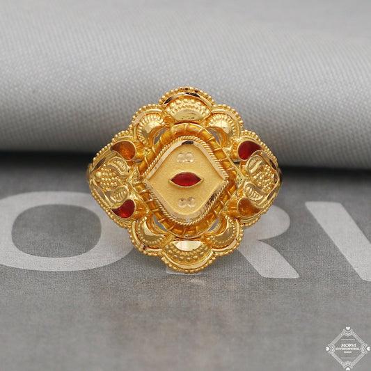 Pure 22k Yellow Gold Ring Jewelry, Handmade Indian Vintage and antique design, Pure Gold Ring, All Size, K5031