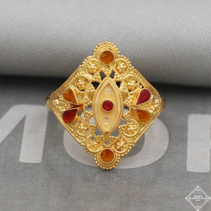 22kt 22k Yellow Gold Ring Jewelry, Handmade Indian Vintage and antique design, Pure Gold Ring, All Size, K5033