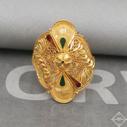 22kt 22k Yellow Gold Ring Jewelry, Handmade Indian Vintage and antique design, Pure Gold Ring, All Size, K5034