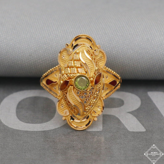 22k Yellow Gold Ring Handmade Indian Jewelry, Vintage and antique design, Pure Gold Ring, All Size, K5036