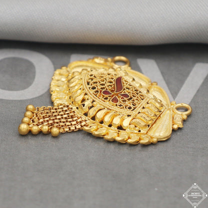 22k Yellow Gold Mangalsutra Pendant Necklace Handmade Indian Handmade Vintage Antique Design Jewelry, K5051