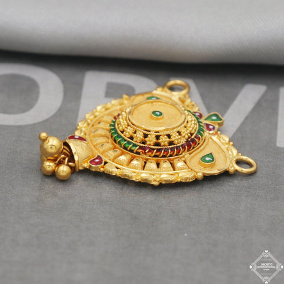 22k Yellow Gold Mangalsutra Pendant Necklace Handmade Indian Handmade Vintage Antique Design Jewelry, K5057