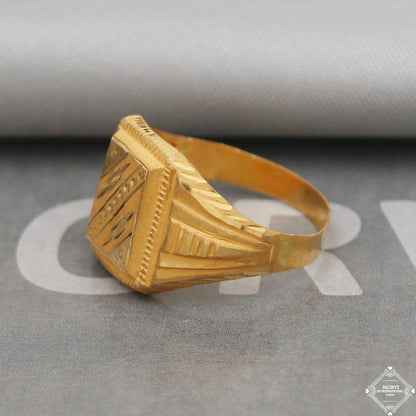 22k Yellow Gold Ring Size 9 US and All, Hand Carved Gold Ring Jewelry, Indian Gold Ring, K5090